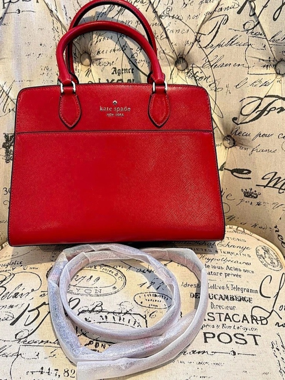Kate Spade Red Satchel Medium with Shoulder Strap NEW!